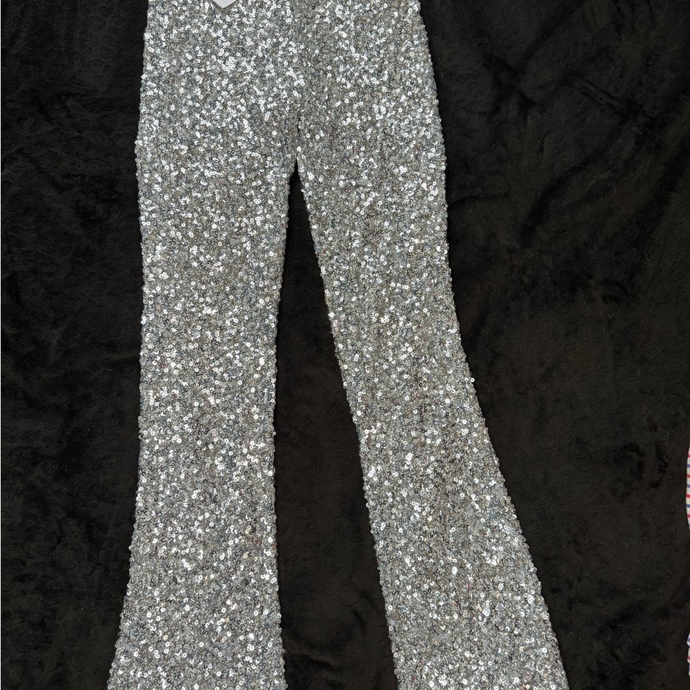Forever 21 Silver flared leggings